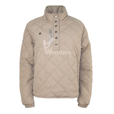 China Lady Casual Quilted Puffer Pullover Jacket with 100% Nylon Material for sale