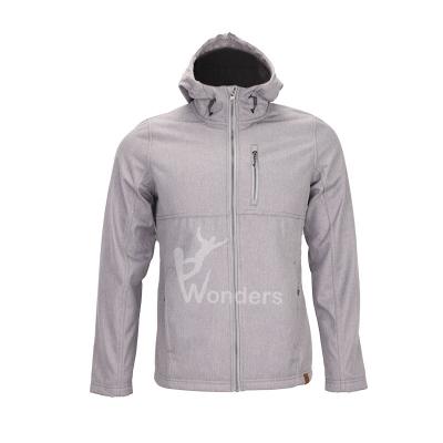 China Men's Melange Sherpa Lined Hoodied Outdoor Softshell Jacket 100% Polyester for sale