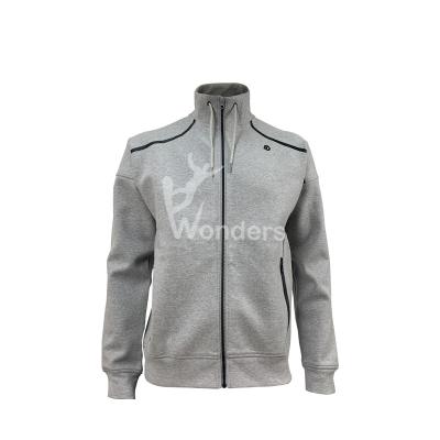 China Frühling Autumn Mans volles Reißverschlusshoodie-Jacke Hoodie-Sweatshirt-Grau zu verkaufen