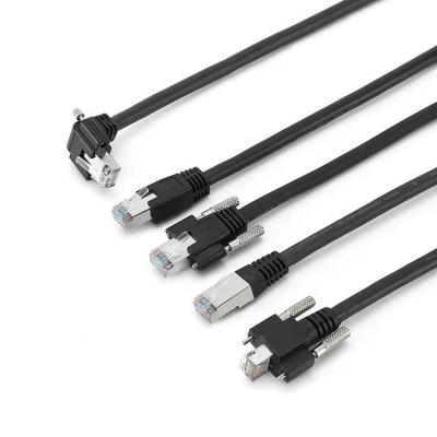 China Cat6A Camera Industrial Ethernet Cable S/FTP RJ45 8P With Lock Screw GigE for sale