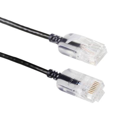 China Snagless Slim Run Cat6a Patch Cord RJ45 UTP Pure Bare Copper 10G 30AWG for sale
