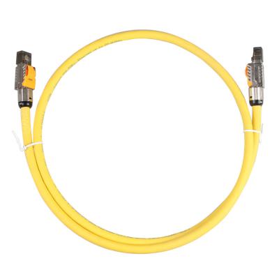 China LSZH Ethernet Cat 8 Lan Cable S/FTP 22AWG Double Shielded Yellow Color for sale