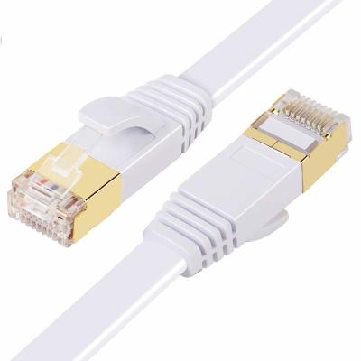 China Computer Cat7 Flat Patch Cable SFTP Shield With RJ45 Connector for sale