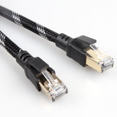 China Patch Cable Cat8 externo interno trançado de nylon 26AWG 40Gbps 2000MHz S/FTP à venda