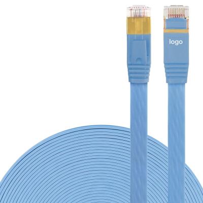 China Plano estable del cable de Ethernet del gato 7 de 600MHz, cable práctico azul AC Cat7 SFTP en venta