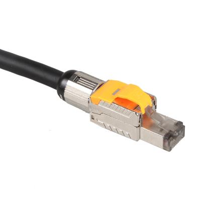 China ODM Straight Angle Cat8 Patch Cable With Toolless Modular Plug Connector for sale