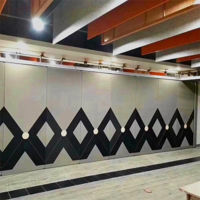 China Operable Acoustic Sliding Folding Partition wall with PU Leather Finish Material for sale