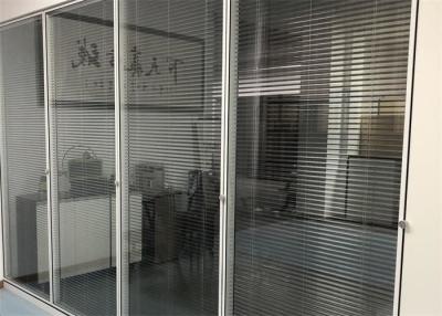 China OEM ODM Aluminium Glass Office Partition With Blinds Glass Office Door for sale
