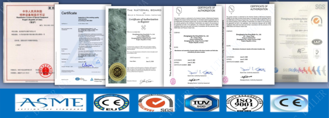 Hua Dong Boiler quality certifications