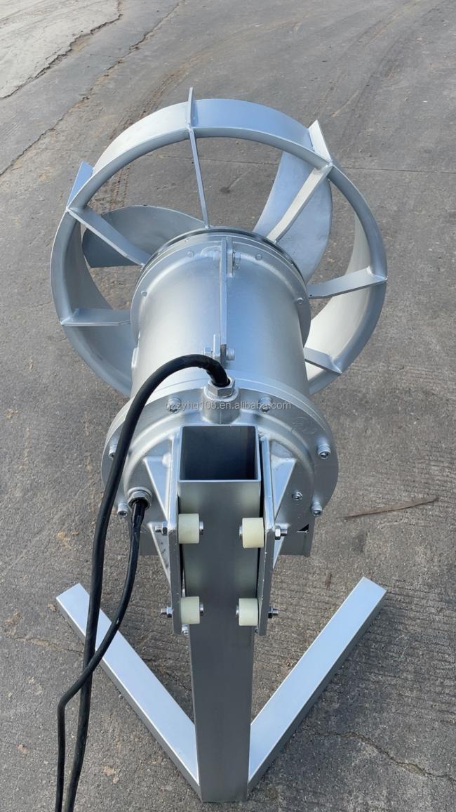 three impeller industrial submersible mixer cast iron SUS304 /316 with leakage sensor