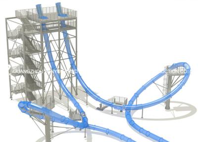 China Adventure magic loop fiberglass water slides for outdoor water park games / Customized for sale