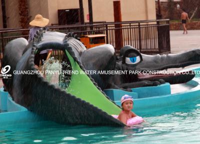 China Fiberglass Water Park Equipment Cartoon Crocodile Slide For Children / Customized Water Slide for sale