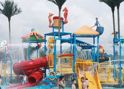China Professional Kids Water Play Equipment Structures With Water Slide , Climb Net for sale