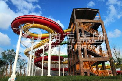China Funny Strong Visual Big Water Slides For Big Outdoor Resort Spiral Water Park for sale