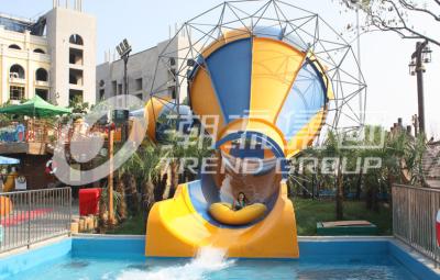 China Comercial Indoor Water Play Small Slide / Water Park Ride 100m3/Hr Small Tornado Water Slide for sale