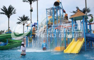 China Summer Outdoor Aqua Playground Park Games Fiberglass Water Slide for Theme Park for sale