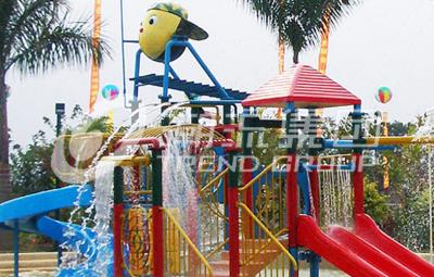 China Fiberglass Kids' Water House Playground Inside Water Parks With Water Pump for sale