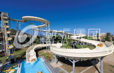 China Galvanized Carbon Steel Custom Water Slides FPR Water Park Large Water Slides for sale