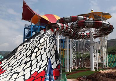 China King Cobra Fiberglass Water Park Equipment with Floor Space 67*22m for New Water Park for sale
