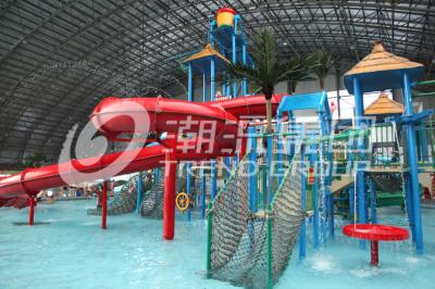 China Large Kids Water Play Equipment / Mini Water House With Children Slide , 11.5*12.5*6.5m for sale