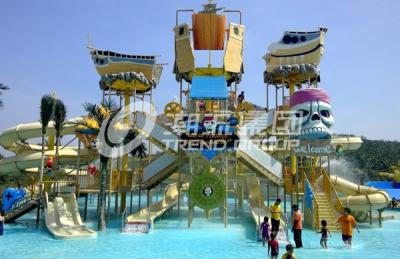 China Customized Childrens Water Park Fiberglass Water Slides Entertains for Water Park for sale