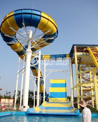 China Giant Aqua Park Equipment Exciting Swimming Pool Fiberglass Waterslides For Adults for sale