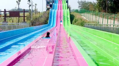 China Multi - Lanes Rainbow Custom Water Slides For Aqua Park Fiberglass Material for sale