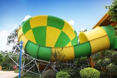 China Commercial Fiberglass Water Slides Customized 30MX20M Size for sale