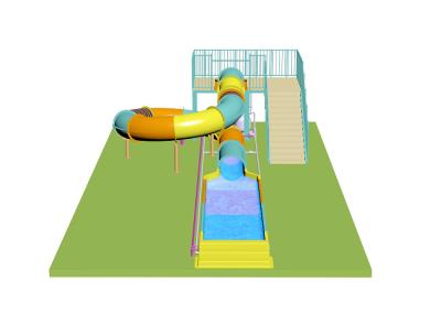 China Kids' Close Slide Water Slides For Aqua Park Fiberglass Material for sale