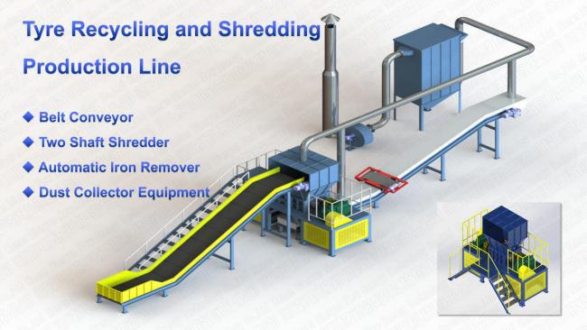Tyre shredder machine