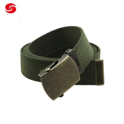China Professional 160cm Military Canvas Belt With Brass Buckle for sale