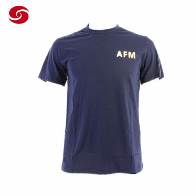 China AFM Military Blue O-Neck Training T Shirt For Man for sale