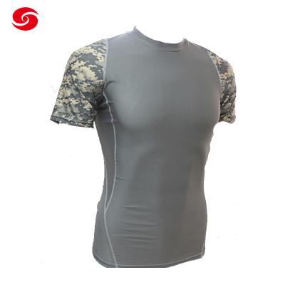 China Largo envuelve las camisetas impetuosas de Military Tactical Shirt del guardia de Lycra para el hombre en venta