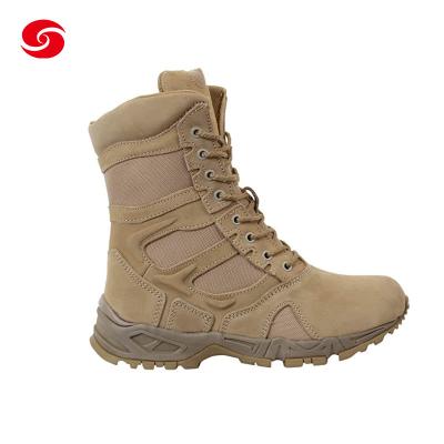 China Desert Tan Side Zip Military Combat Shoes Training Ankle Boots for sale