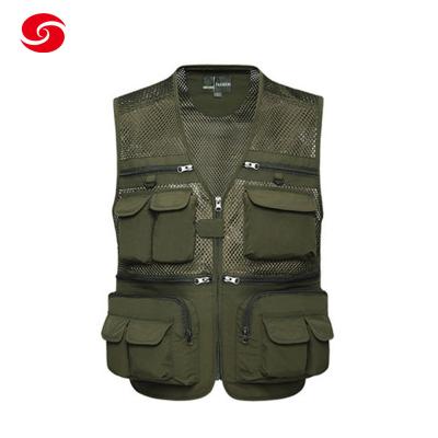 China                                  Army Green Multi-Pocket Fishing Hunting Work Vest              for sale