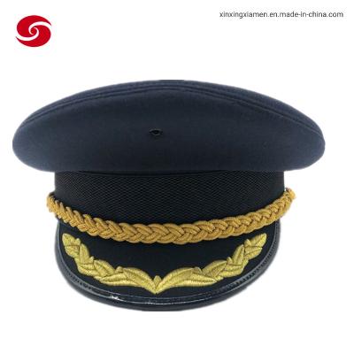 China 54-60cm Hand Made Officer Peaked Hat Tweed Street Wear Uniform Grade for sale