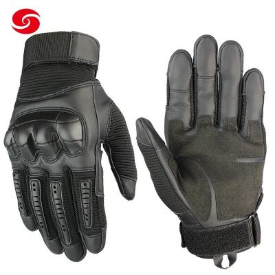 China Black Nylon Windproof Military Tactical Gloves With Fingers For Man for sale