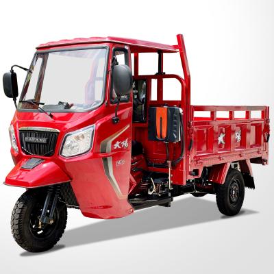 China 250cc Semi Cabin Cargo Tricycles Motorcycle for Adult 3 Wheel Drum Cargo Transportation for sale