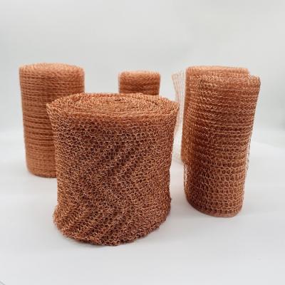 China Knitted copper Mesh Fabric Roll 40 Mesh Copper Gopher Control Wire Mesh for sale