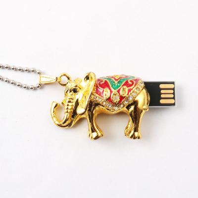 China Elephant Jewelry Shaped Crystal Usb Drive Hidden Inside Memory 64gb en venta