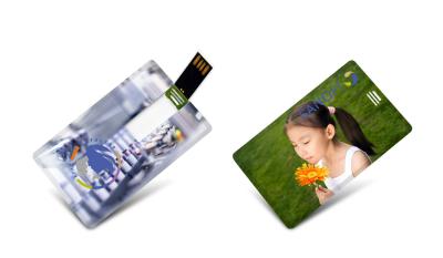 Chine Clés USB 2.0 3.0 15MB/S de carte de crédit d'impression colorée UV de logo de CMJN à vendre