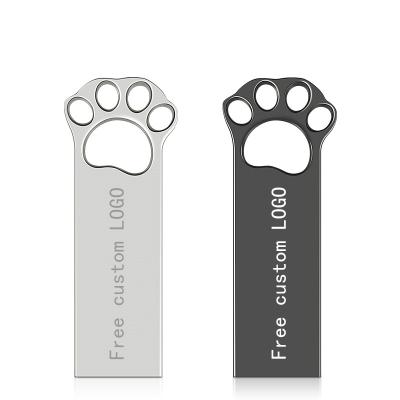 China Dog Paw Shapes Metal USB Flash Drive 2.0 128GB 256GB 15MB/S Speed for sale