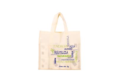 China Custom Printed Reusable Grocery Bags Wholesale With Woven Cloth Material for sale
