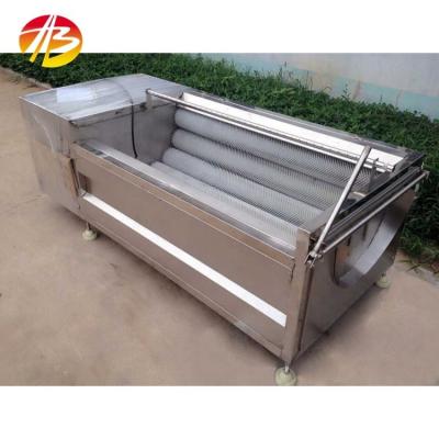 China Industrial Roller Brush Ginger Peanut Potato Tomato Onion Washer with 1.5kw Power for sale