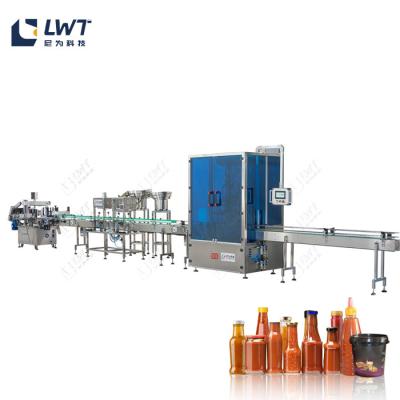 China Linha de produção de enchimento de molho totalmente automática Equipamento de enchimento de molho de tomate à venda