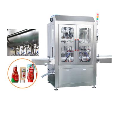 China Máquina de engarrafamento automática linear 250 ml 500 ml de molho de chili quente Linha de máquina de enchimento com controle PLC à venda