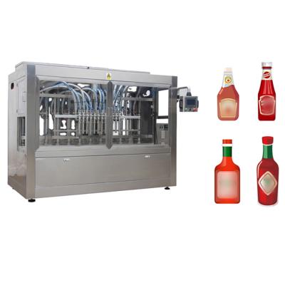 中国 Automatic Bbq Sauce Bottling Equipment Pneumatic Piston Liquid Paste Filling Machine With Aseptic Filling 販売のため