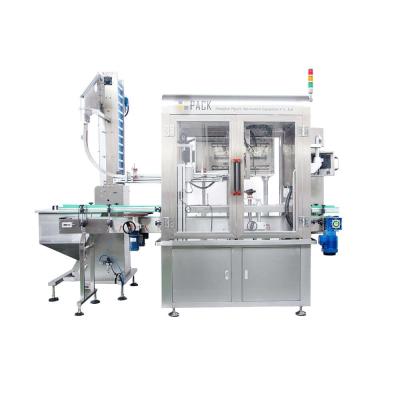 China Fully Automatic Screw Capping Machine Tracking With Cap Sorter Capping Head Moving System for sale