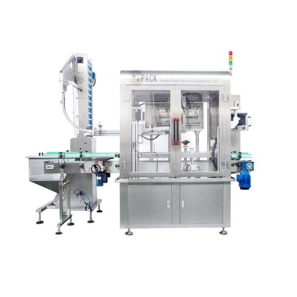 Quality Fully Automatic Screw Capping Machine Tracking With Cap Sorter Capping Head Moving System for sale