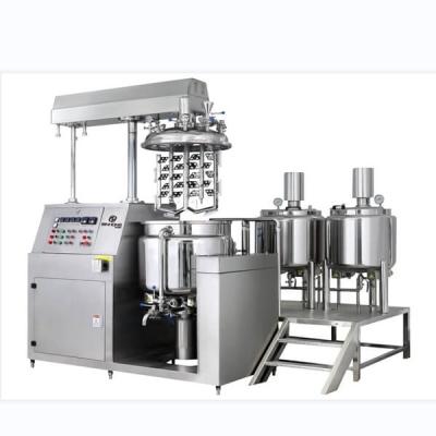 China 50L To 1000L Cream Lotion Automatic Vacuum Homogenizer Mixer Machine With Vacuum Transferring Pump for sale